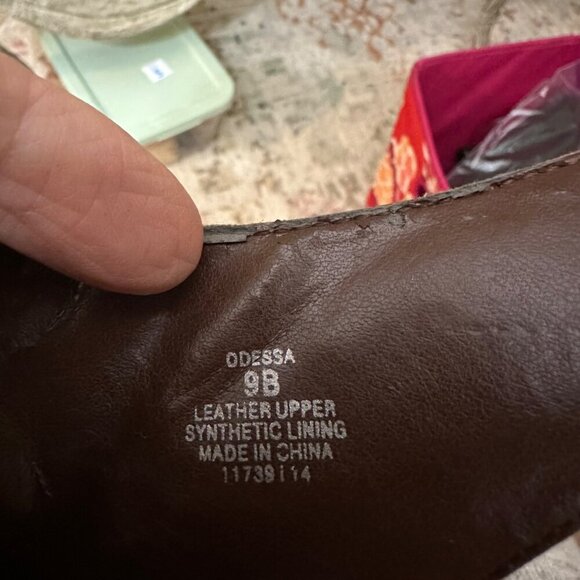 Vintage Lauren Ralph Lauren Odessa Brown Leather Peep-Toe Heeled Sandals Size 9M - Picture 8 of 12